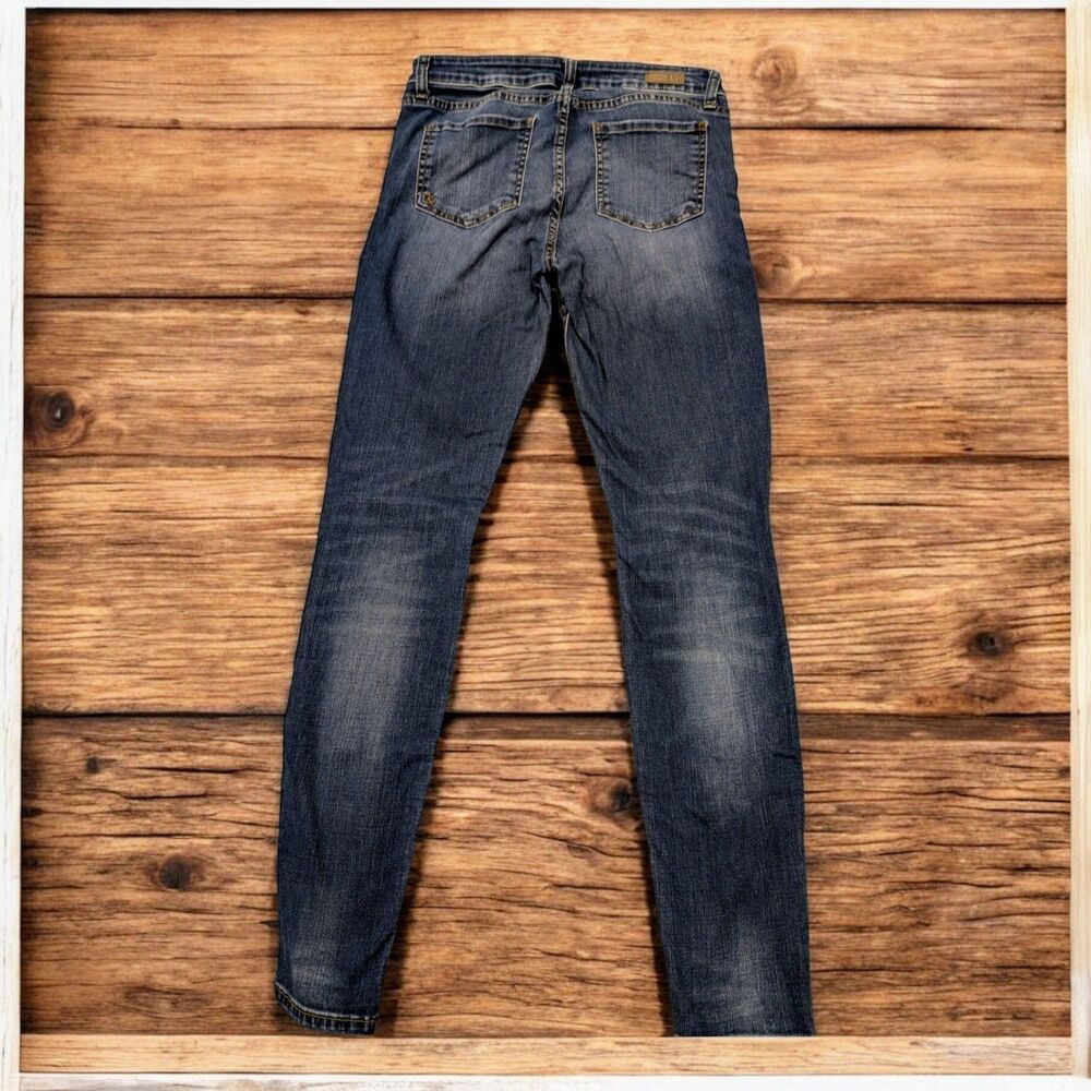 Kut From The Kloth Jeans Womens 8 Denim Stretch Skinny Distressed Med Dark Wash